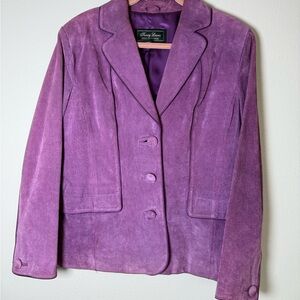Vintage Terry Lewis Classic Luxuries Purple Leather Jacket